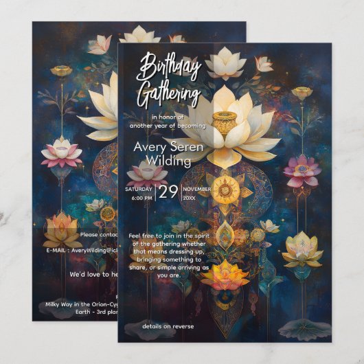 Hemels Licht | Lotus Bloem Ontwerp Kaart (Voorkant / Achterkant)