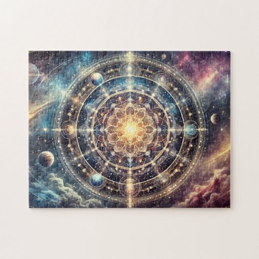 Hemels Mandala Astrologie Kosmische Dierenriem Mag Legpuzzel (Horizontaal)