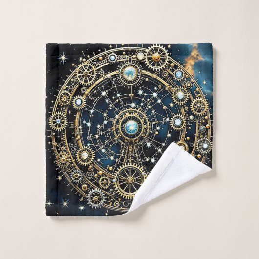 Hemels mechanisme Kosmische Kunst Bad Handdoek (Wasdoekje)