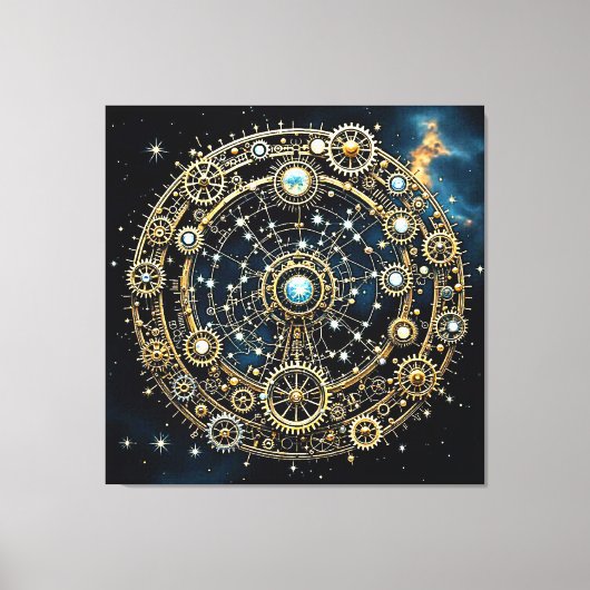 Hemels mechanisme Kosmische Kunst Canvas Afdruk (Voorkant)