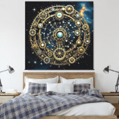 Hemels mechanisme Kosmische Kunst Canvas Afdruk (Insitu (Slaapkamer))