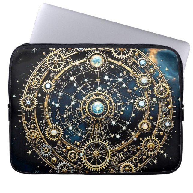 Hemels mechanisme Kosmische Kunst Laptop Sleeve (Voorkant)