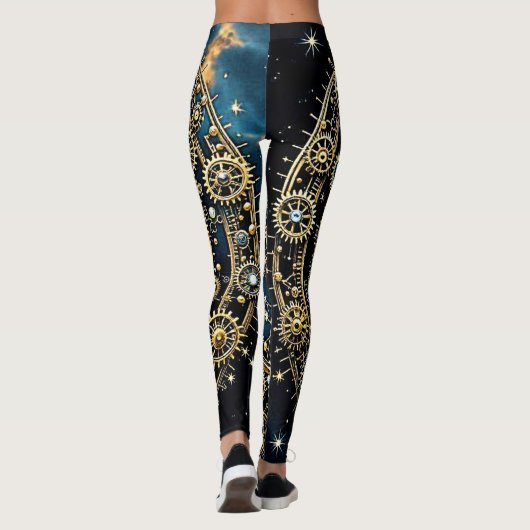 Hemels mechanisme Kosmische Kunst Leggings (Achterkant)