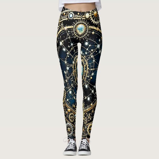 Hemels mechanisme Kosmische Kunst Leggings (Voorkant)