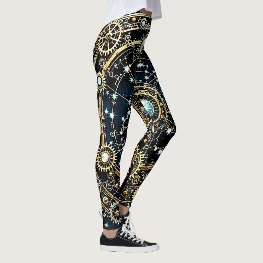 Hemels mechanisme Kosmische Kunst Leggings (Rechts)