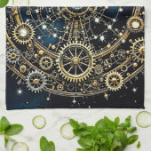 Hemels mechanisme Kosmische Kunst Theedoek (Gevouwen)