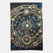 Hemels mechanisme Kosmische Kunst Theedoek (Verticaal)