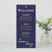 Hemels Minimalistisch Trouwmenu Menu (Staand voorkant)