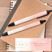 Hemels Monogram Yogaleraar | Blush Roze Zwarte Inkt Pen