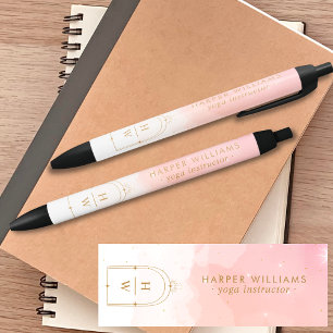 Hemels Monogram Yogaleraar Blush Roze Zwarte Inkt Pen