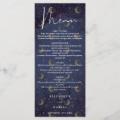 Hemels Mysterieus Elegant Schrift Huwelijksdiner Menu (Voorkant)