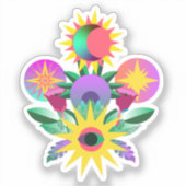 Hemels Oog Bloemig Symbool Kunst Sticker (Voorkant)