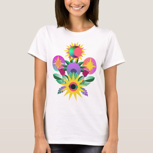 Hemels Oog Bloemig Symbool Kunst T-shirt (Voorkant)