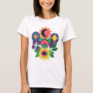 Hemels Oog Bloemig Symbool Kunst T-shirt