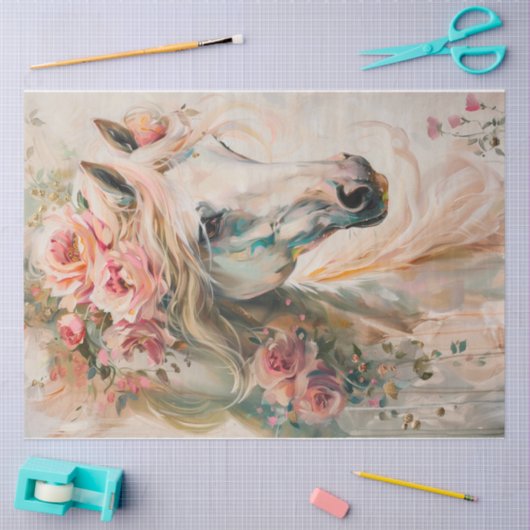 Hemels Paard Twee Tissuepapier (Craft)