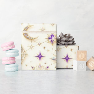 Hemels Paarse Amethist Kerst Inpakpapier