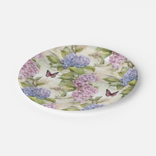 Hemels Paarse Hydrangea Harmony Papieren Bordje (Gekanteld)