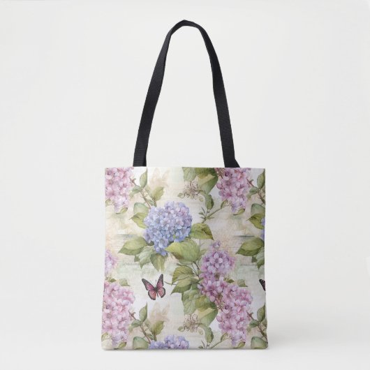 Hemels Paarse Hydrangea Harmony Tote Bag (Voorkant)