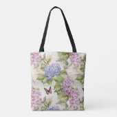 Hemels Paarse Hydrangea Harmony Tote Bag (Achterkant)