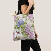 Hemels Paarse Hydrangea Harmony Tote Bag (Dichtbij)