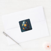 Hemels Paasei Vierkante Sticker (Envelop)