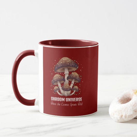 Hemels Paddenstoelen Sterrenbeeld Universum Mok (Met donut)