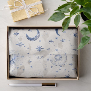 Hemels Papier met Manen & Sterren Navy/Cream