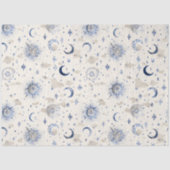 Hemels Papier met Manen & Sterren Navy/Cream (Voorkant)