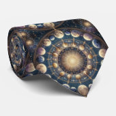 Hemels Patroon Stropdas (Opgerold)