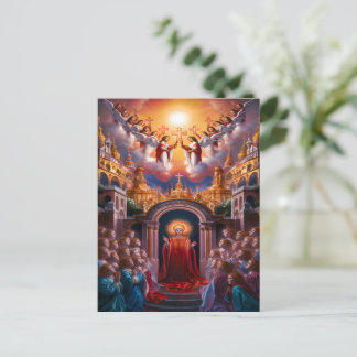 Hemels poort Jezus omringd door engelen Briefkaart
