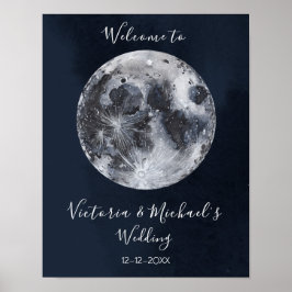 hemels poster met volle maan en sterren