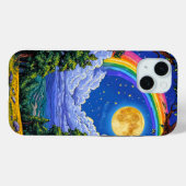 Hemels Regenboog Sterrenstelsel Maan Sterren Ruimt Case-Mate iPhone Case (Achterkant (horizontaal))