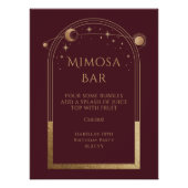 Hemels Rood Goud Mimosa Bar Sun Moon Stars Perfect Poster (Voorkant)