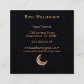 Hemels Roos Gouden Halve Maan Vierkante Visitekaartje (Achterkant)