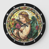 Hemels Roos Serenade Glas in lood Angel Grote Klok (Voorkant)