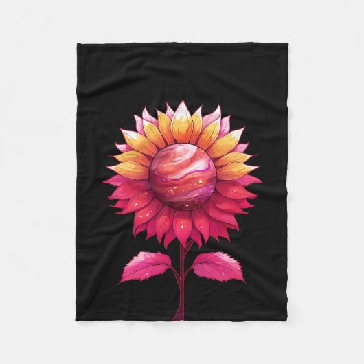 Hemels Roos-zwart Fleece Deken (Voorkant)