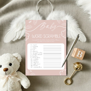 Hemels roze Baby Woord Door-elkaar Game Kaart