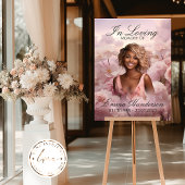 Hemels Roze Bloemen Memorial Welkomstbord Poster