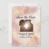 Hemels Roze Bruiloft Save The Date Kaart (Voorkant)