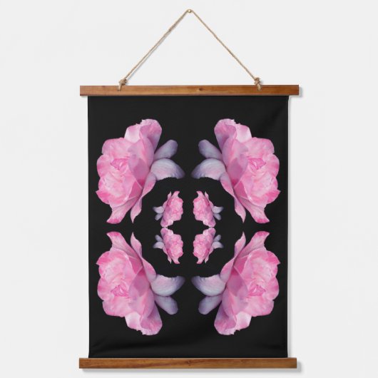 Hemels Roze Roos Bloem Abstract Hangend Wandkleed (Voorkant)