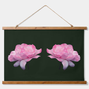 Hemels Roze Roos Bloem Tweeling Hangend Wandkleed