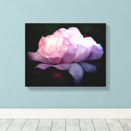 Hemels Roze Roze Bloem Kunst Schilderij Canvas Afdruk (Insitu (Houten vloer))