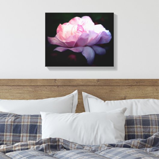 Hemels Roze Roze Bloem Kunst Schilderij Canvas Afdruk (Insitu (Slaapkamer))