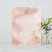 Hemels Roze Waterverf briefpapier (Staand voorkant)