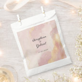 Hemels Roze Waterverf Bruiloft Bedankzakje (Geknipt)