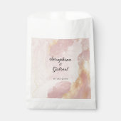 Hemels Roze Waterverf Bruiloft Bedankzakje (Voorkant)