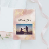 Hemels Roze Waterverf Bruiloft Dank u Kaarten