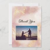 Hemels Roze Waterverf Bruiloft Dank u Kaarten (Voorkant)