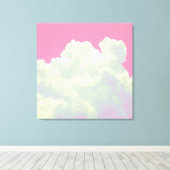 Hemels - Roze Wolken - Canvasprint Canvas Afdruk (Insitu (Houten vloer))