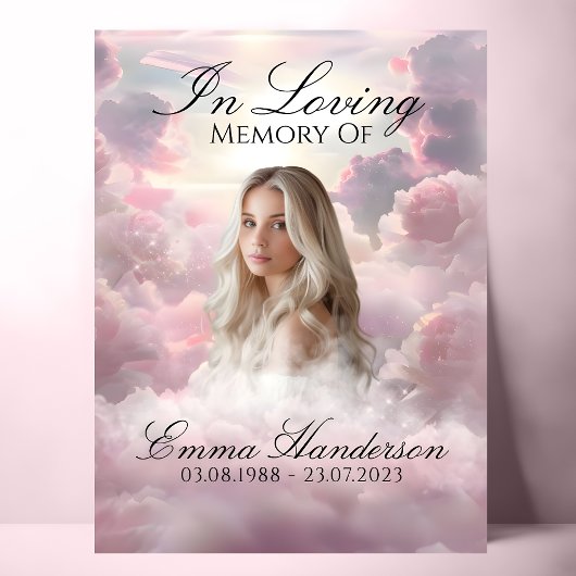 Hemels Roze Wolken Memorial Sign Poster